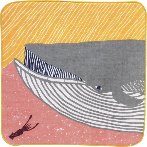 Handkerchief Kata Kata Blue Whale Pink