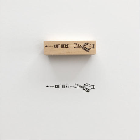 Knoop Rubber Stamp «CUT HERE»