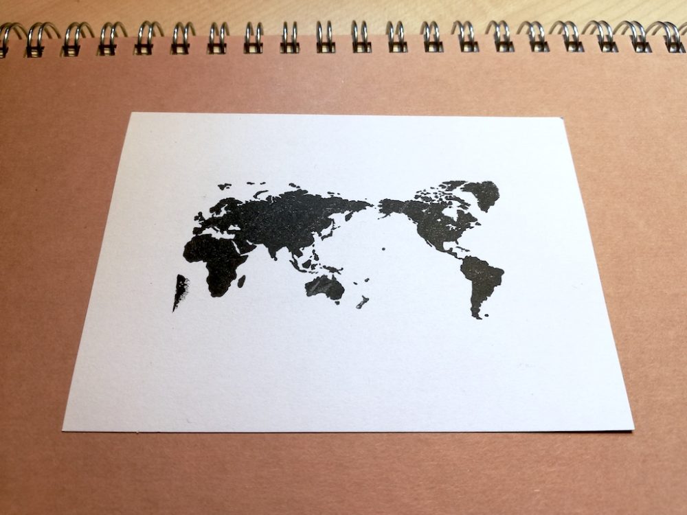 Nombre Rubber Stamp World Map