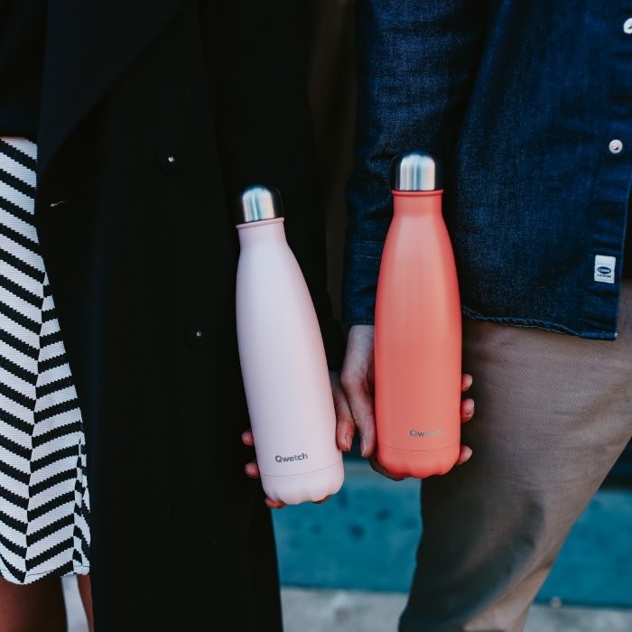 Qwetch Insulated Stainless Steel Bottle Peach