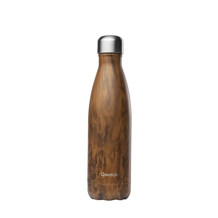Qwetch Insulated Stainless Steel Bottle Wood