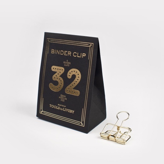 Tools to Liveby Binder Clips - Gold 32mm
