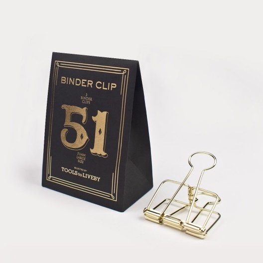 Tools to Liveby Binder Clips - Gold 51mm