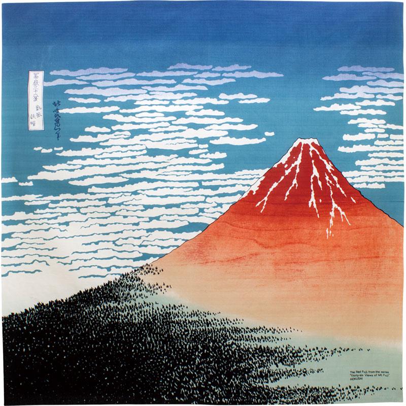 Furoshiki Ukiyo-e Fine Wind, Clear Morning And The Red Fuji Mountain 104cm