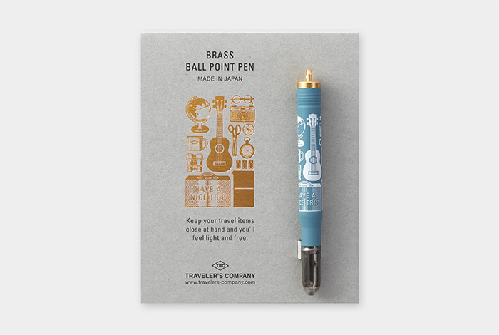 Traveler's Company Brass Ballpoint Pen – Blue (Limited Edition)