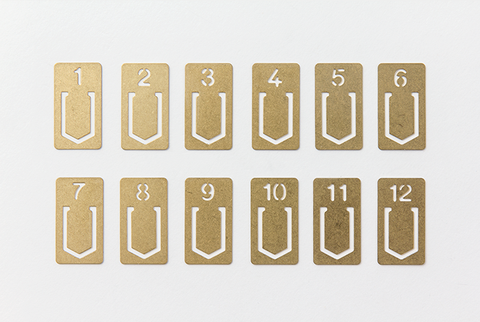 Traveler's Company Brass Number Clips – 12pcs