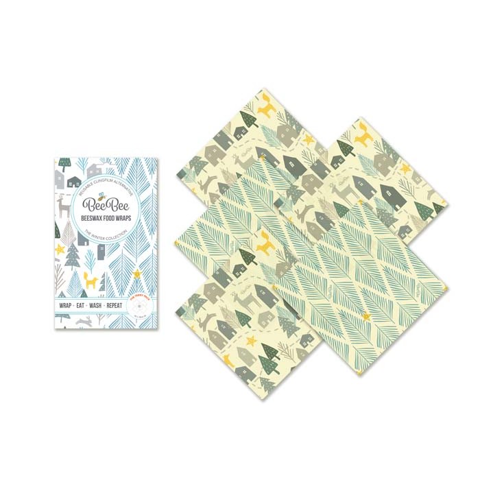 Beeswax Food Wraps Winter Collection – Teeny Pack (5×S)