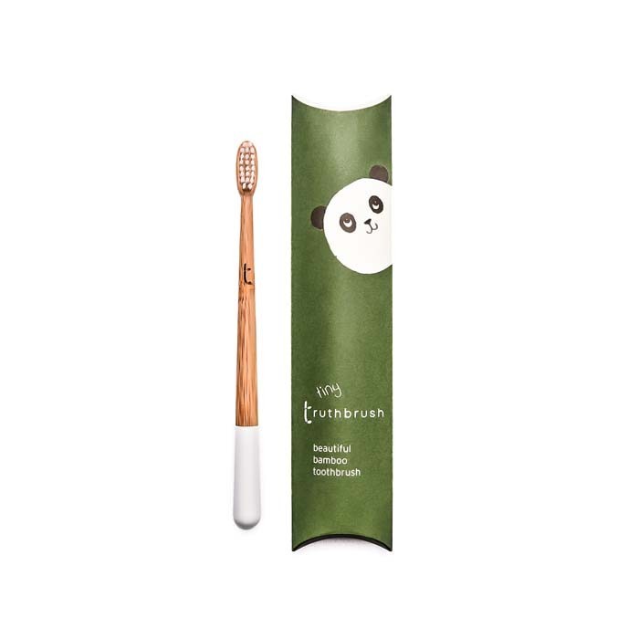 Truthbrush Bamboo Toothbrush with Castor Oil Bristles – Tiny White