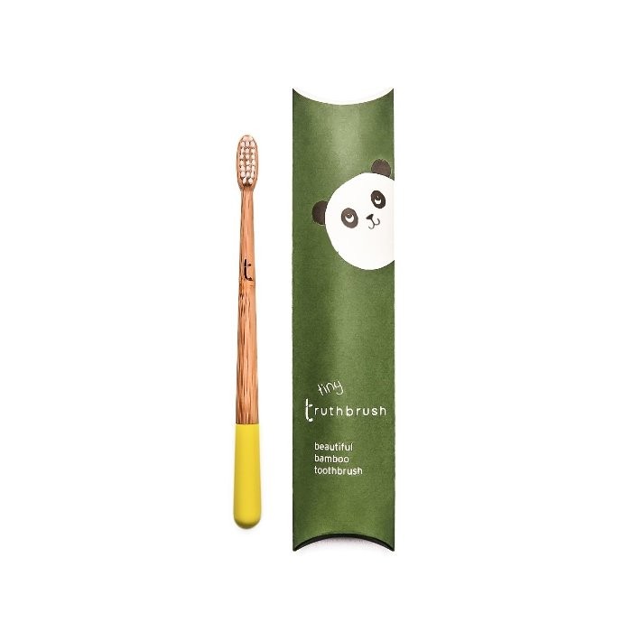 Truthbrush Bamboo Toothbrush with Castor Oil Bristles – Tiny Yellow