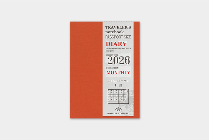 Traveler's Notebook Agenda 2026/ Monthly Planner - Passport Size