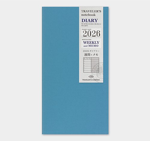 Traveler's Notebook Agenda 2026 / Weekly Planner Horizontal - Regular Size (Set)