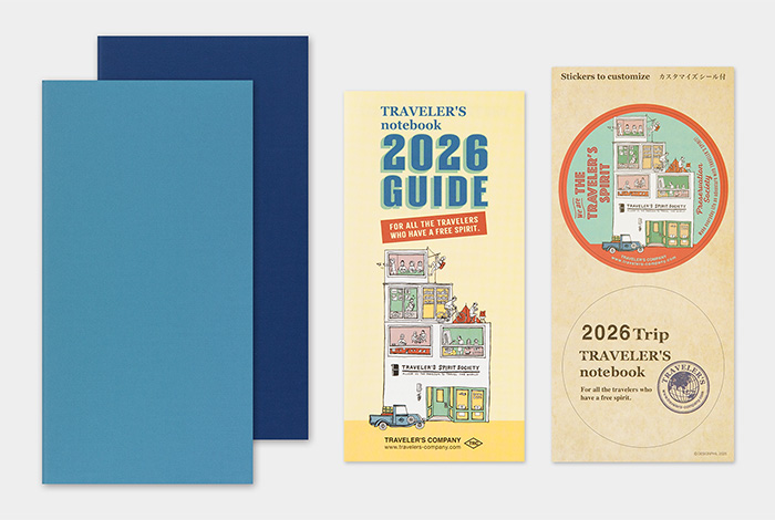 Traveler's Notebook Agenda 2026 / Weekly Planner Horizontal - Regular Size (Set)